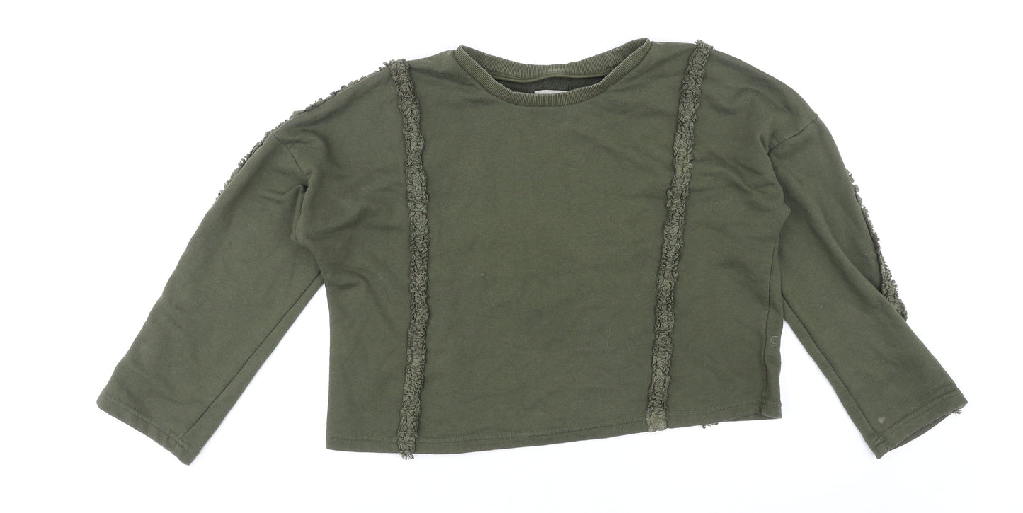 Moon River Womens Green Polyester Basic T-Shirt Size L Round Neck
