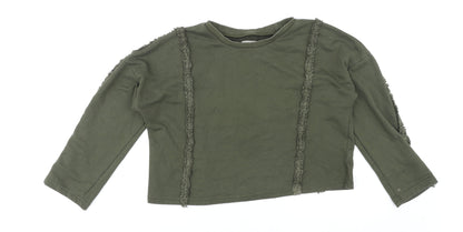 Moon River Womens Green Polyester Basic T-Shirt Size L Round Neck
