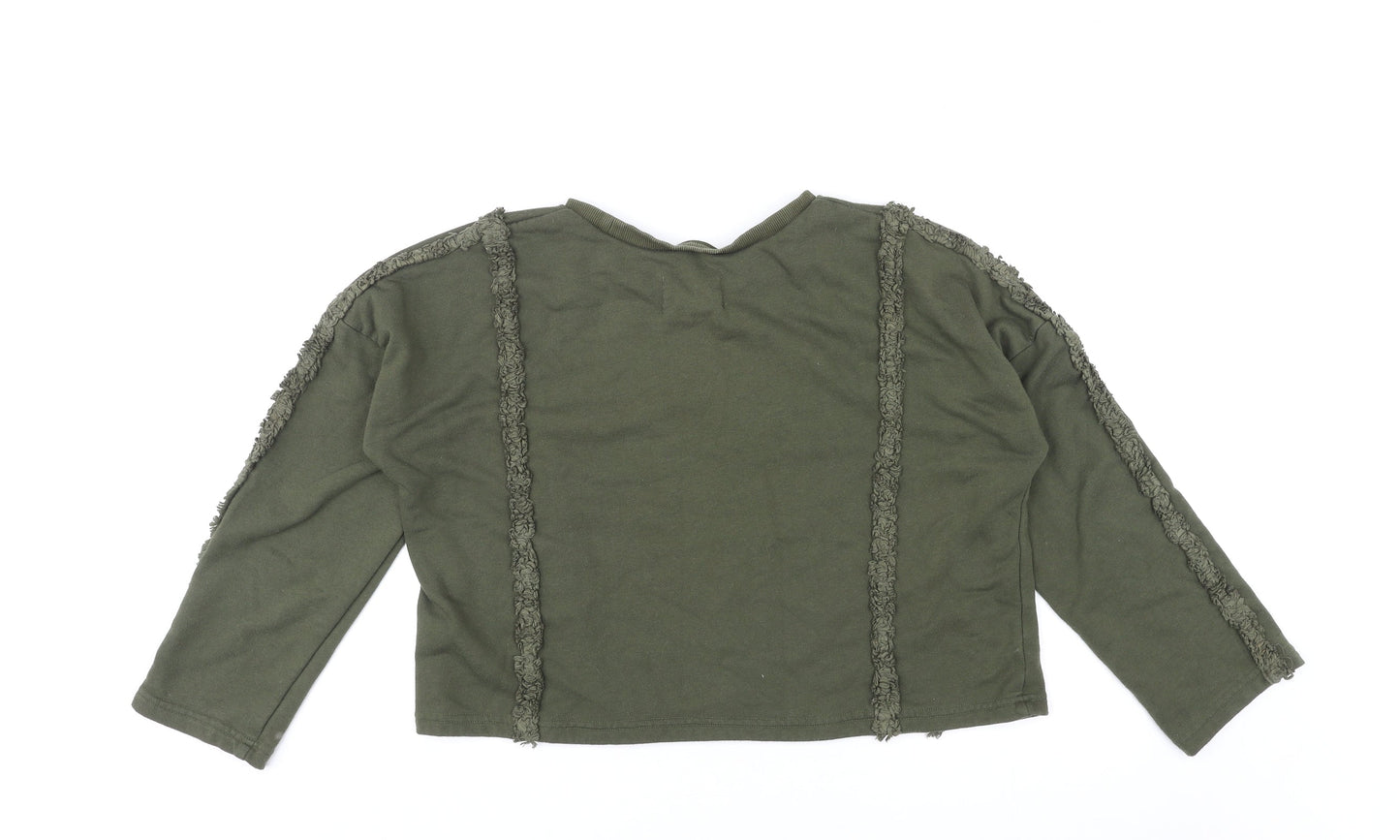 Moon River Womens Green Polyester Basic T-Shirt Size L Round Neck