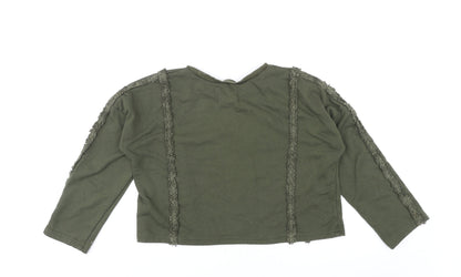 Moon River Womens Green Polyester Basic T-Shirt Size L Round Neck