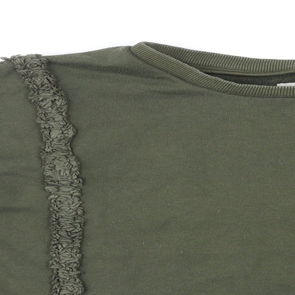 Moon River Womens Green Polyester Basic T-Shirt Size L Round Neck
