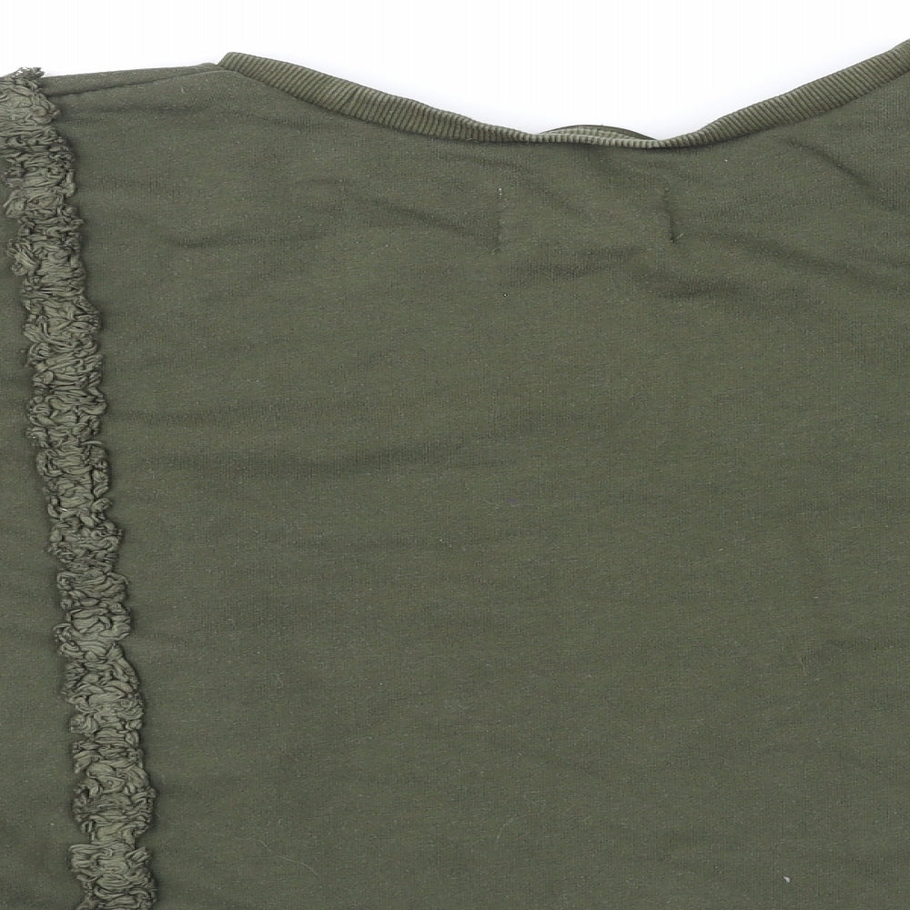 Moon River Womens Green Polyester Basic T-Shirt Size L Round Neck