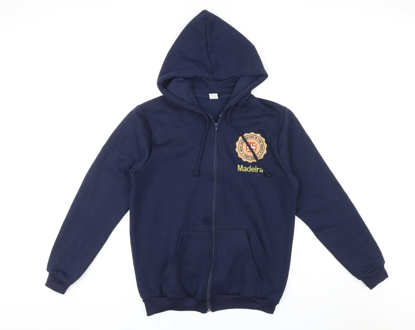 Portugal Mens Blue Cotton Full Zip Hoodie Size M - Madeira