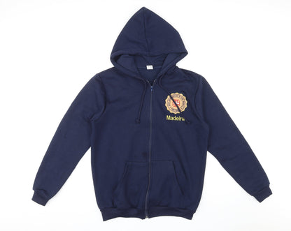 Portugal Mens Blue Cotton Full Zip Hoodie Size M - Madeira