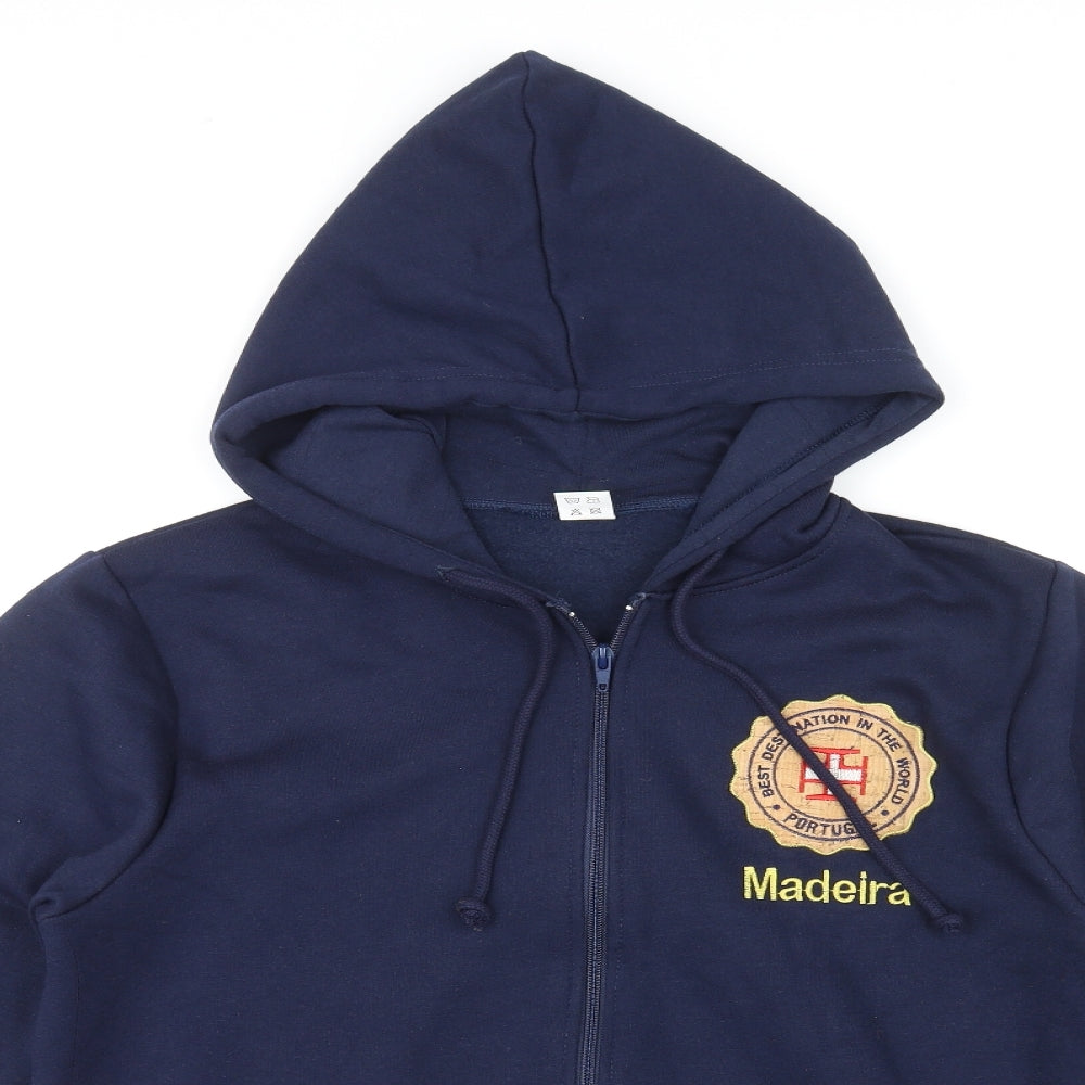 Portugal Mens Blue Cotton Full Zip Hoodie Size M - Madeira
