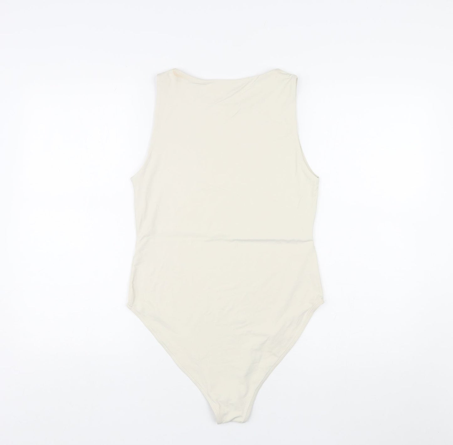 Marks and Spencer Womens Ivory Polyamide Bodysuit One-Piece Size 10 Snap