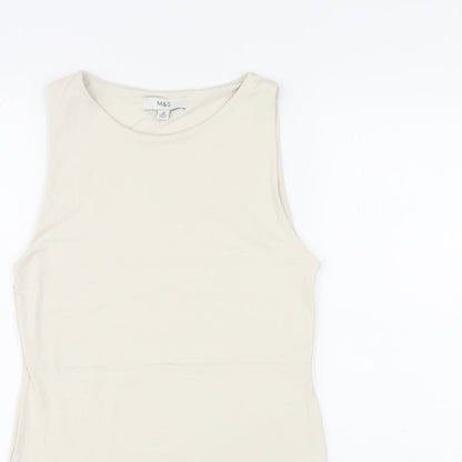 Marks and Spencer Womens Ivory Polyamide Bodysuit One-Piece Size 10 Snap
