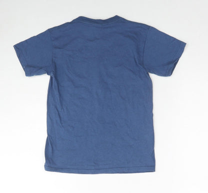 Delta Boys Blue Cotton Basic T-Shirt Size S Crew Neck Pullover - New York Skyline
