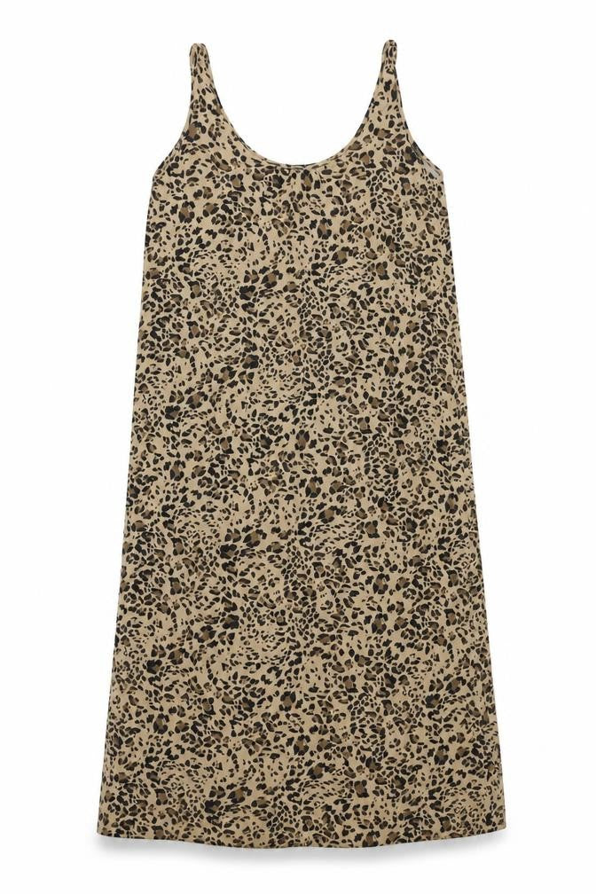 Marks and Spencer Womens Beige Animal Print Viscose A-Line Size 8 Round Neck Pullover - Leopard Print