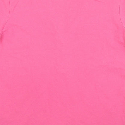Geox Womens Pink Cotton Basic T-Shirt Size M V-Neck