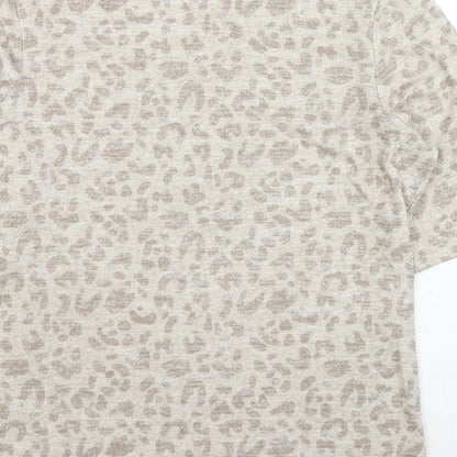 Womens UK Size 12 Marks and Spencer Beige Basic T-Shirt