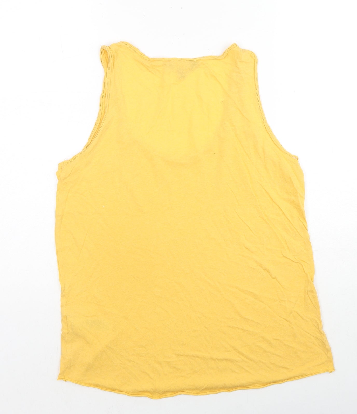Womens UK Size 8 New Look Yellow Basic Tank
