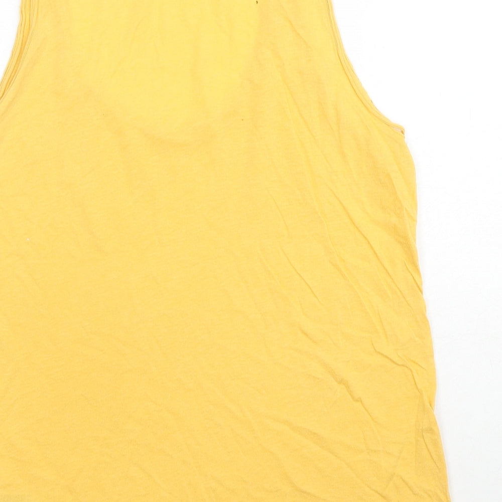 Womens UK Size 8 New Look Yellow Basic Tank