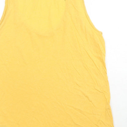 Womens UK Size 8 New Look Yellow Basic Tank