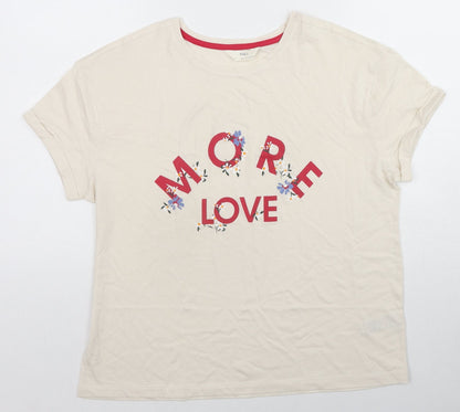 Womens UK Size M Marks and Spencer Ivory Basic T-Shirt