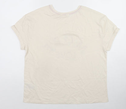 Womens UK Size M Marks and Spencer Ivory Basic T-Shirt