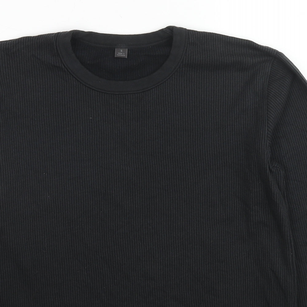 Mens UK Size S Marks and Spencer Black Pullover Sweatshirt