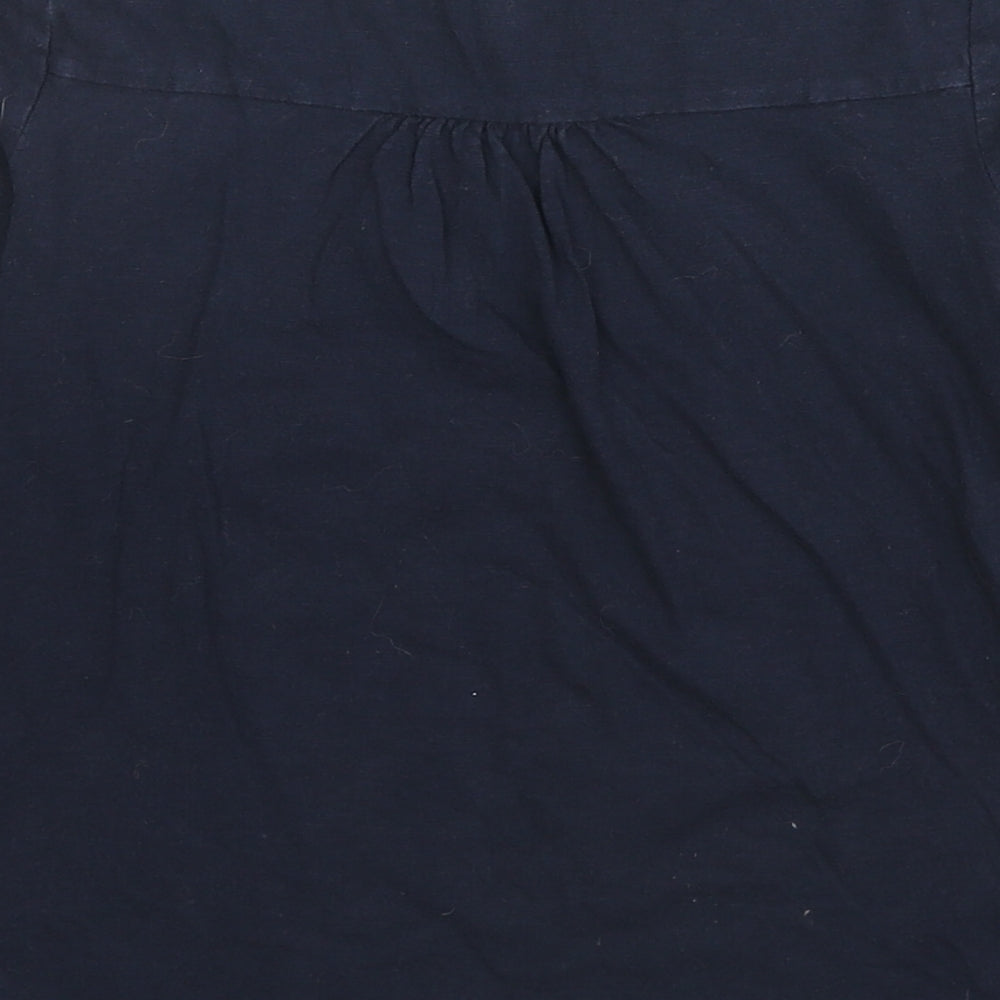 Gap Girls Blue Cotton Basic T-Shirt Size 8 Years Round Neck Pullover - Daydreamer Flower Details