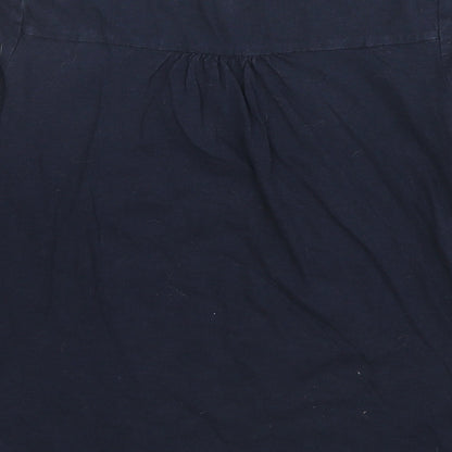 Gap Girls Blue Cotton Basic T-Shirt Size 8 Years Round Neck Pullover - Daydreamer Flower Details