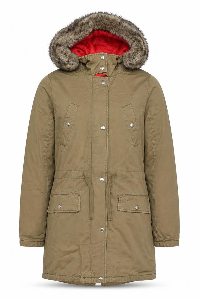Topshop Womens Brown Parka Coat Size 10 Zip