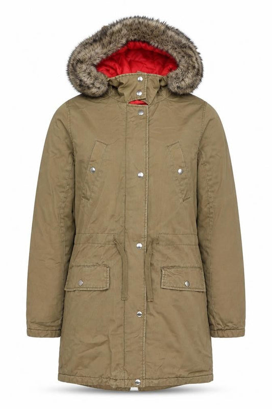 Topshop Womens Brown Parka Coat Size 10 Zip