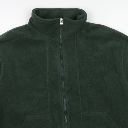 Close-up detail of Fabrizio women’s green jacket, size S, zip -, size S/m