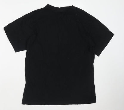 B&C Womens Black Cotton Basic T-Shirt Size S Round Neck - Slovakia, Bratislava, Clouds