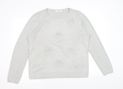 Womens UK Size 16 Classic Grey Pullover Jumper
