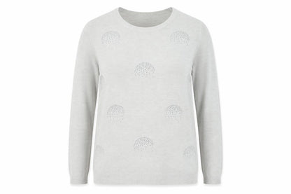 Classics Womens Grey Round Neck Acrylic Pullover Jumper Size 16
