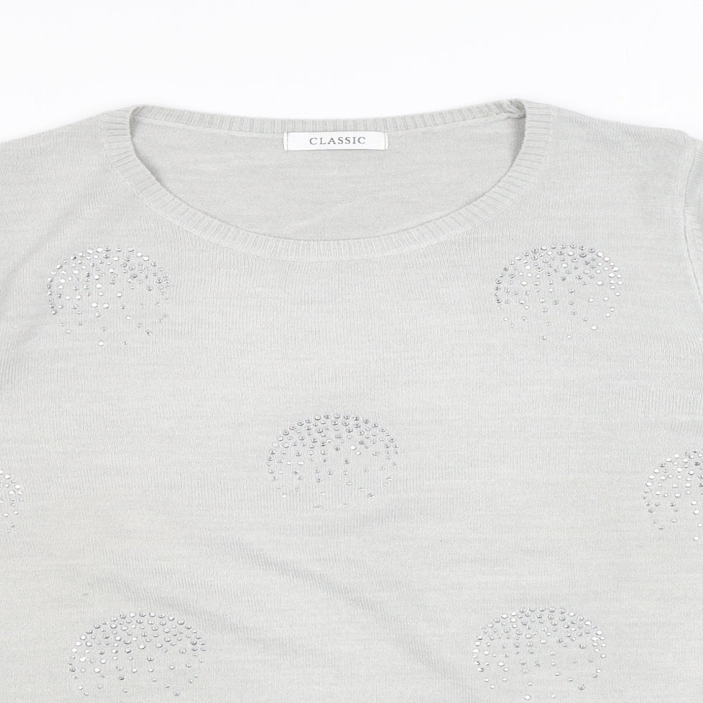 Womens UK Size 16 Classic Grey Pullover Jumper