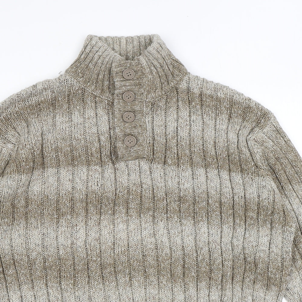 Womens UK Size L Marks and Spencer Brown Henley Jumper