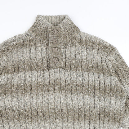 Womens UK Size L Marks and Spencer Brown Henley Jumper