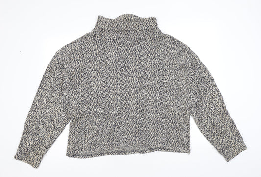 American Apparel Womens Multicoloured Mock Neck Cotton Pullover Jumper Size L