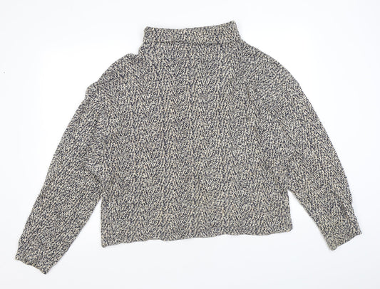 American Apparel Womens Multicoloured Mock Neck Cotton Pullover Jumper Size L