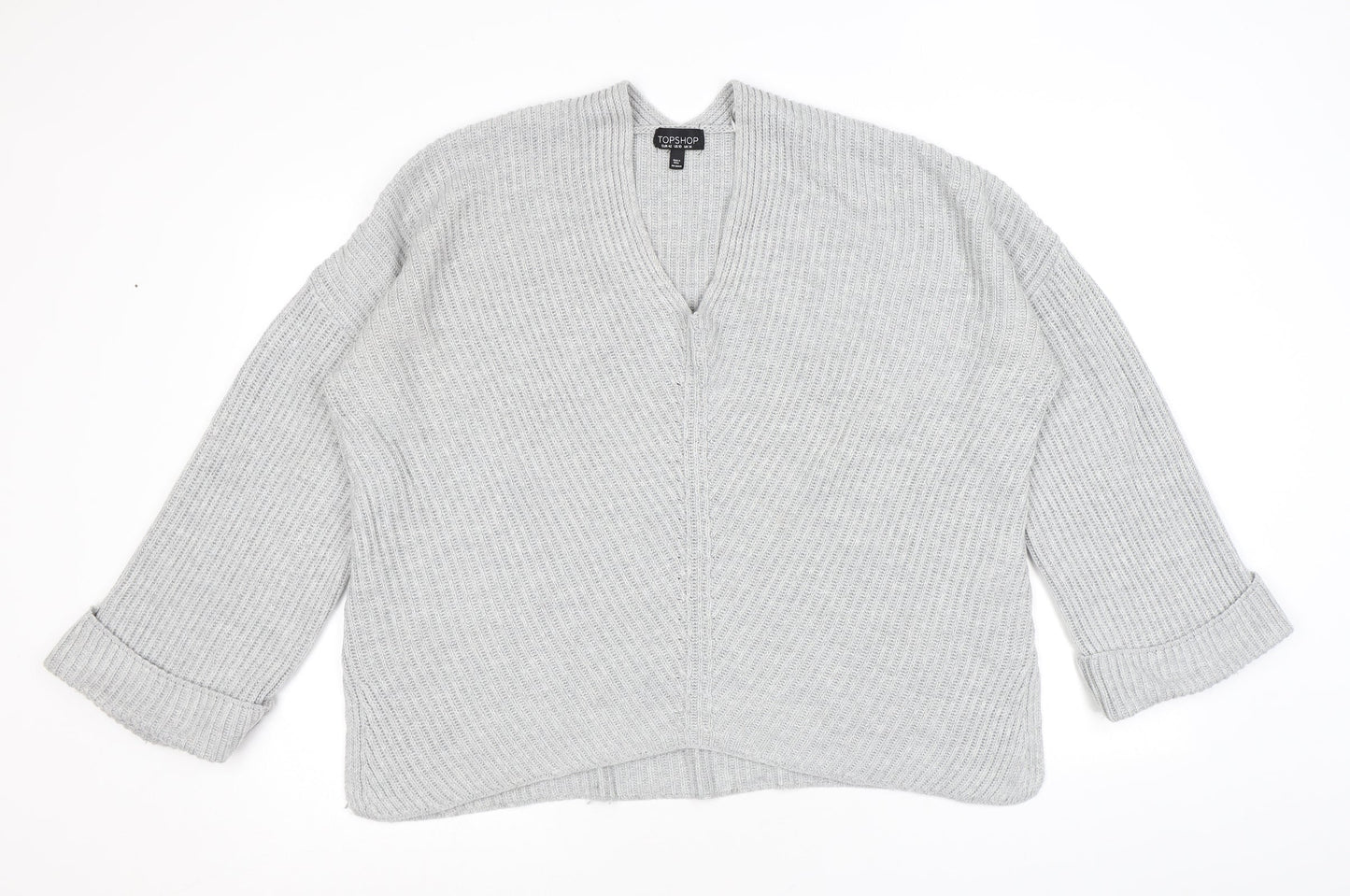 Womens UK Size 14 Topshop Grey Pullover Jumper