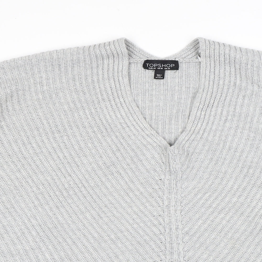 Womens UK Size 14 Topshop Grey Pullover Jumper