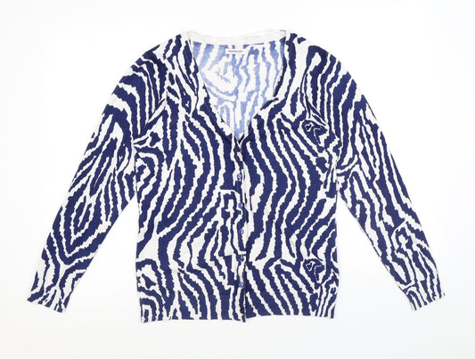 Womens UK Size 10 Damart Blue Cardigan Jumper