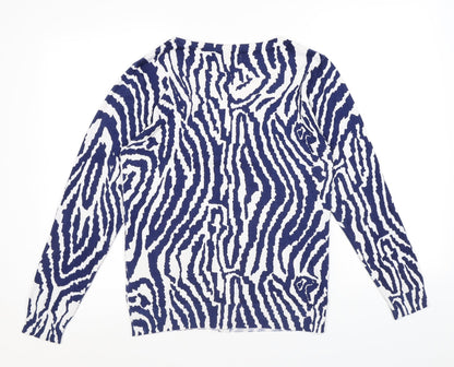 Womens UK Size 10 Damart Blue Cardigan Jumper