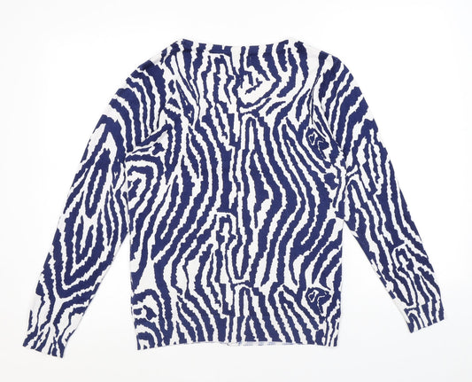 Womens UK Size 10 Damart Blue Cardigan Jumper