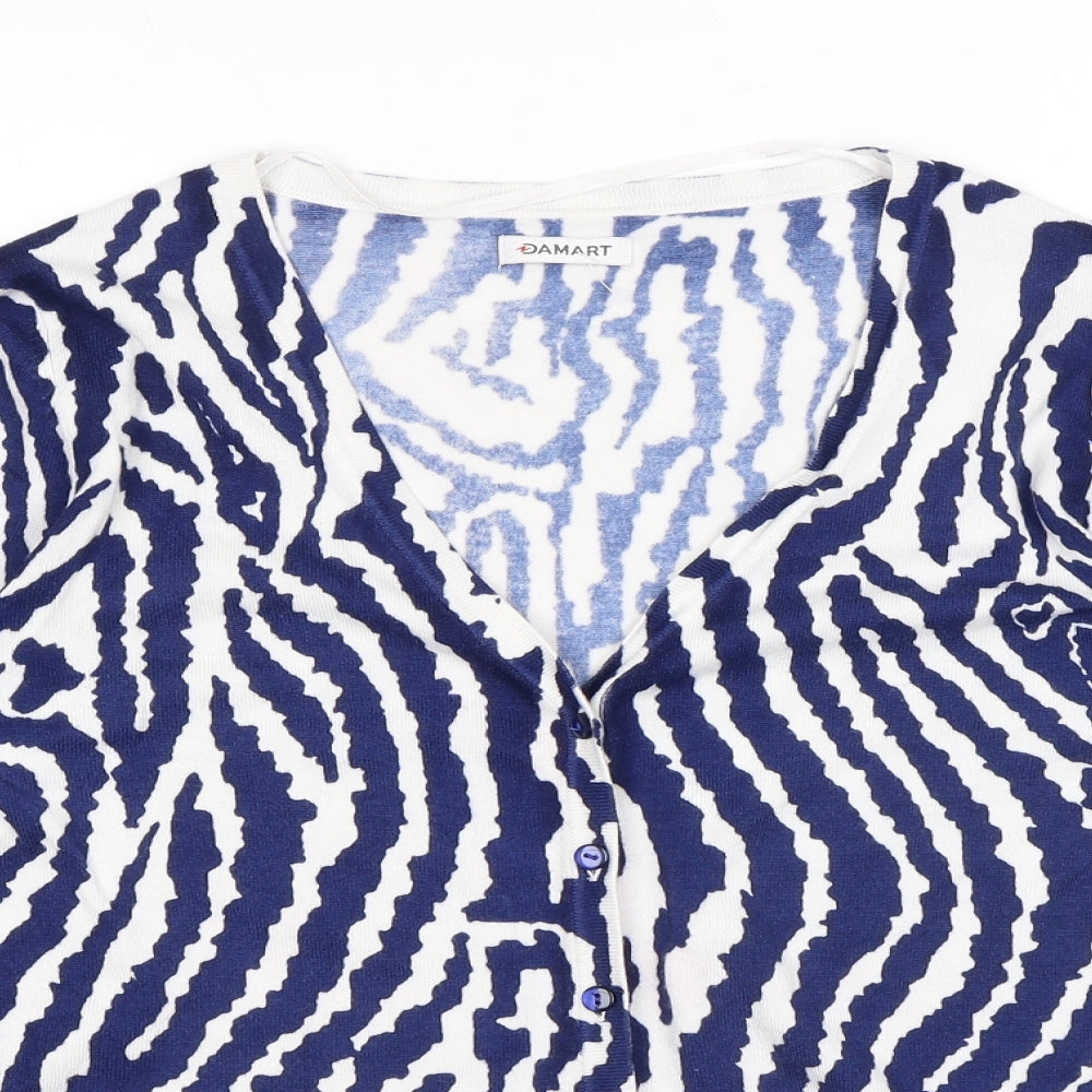 Womens UK Size 10 Damart Blue Cardigan Jumper