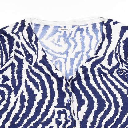 Womens UK Size 10 Damart Blue Cardigan Jumper
