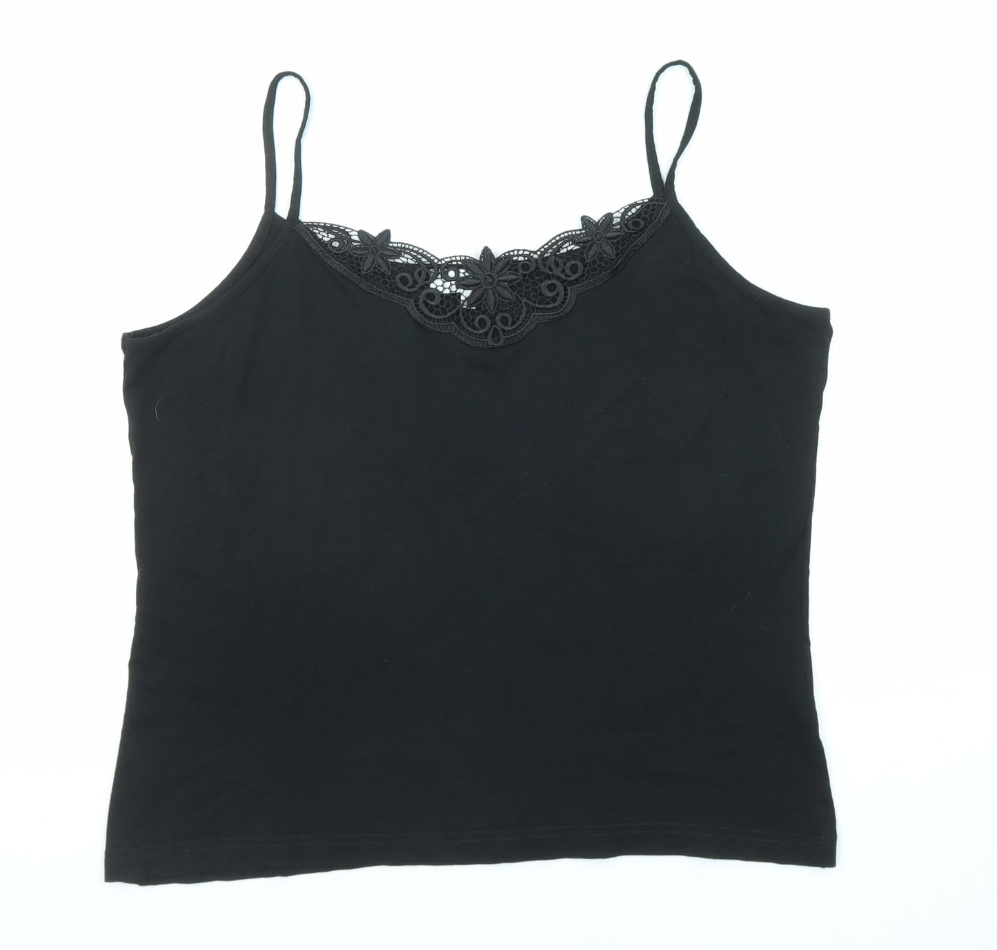 Womens UK Size L Signature Experience Black Basic Tank