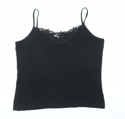 Womens UK Size L Signature Experience Black Basic Tank