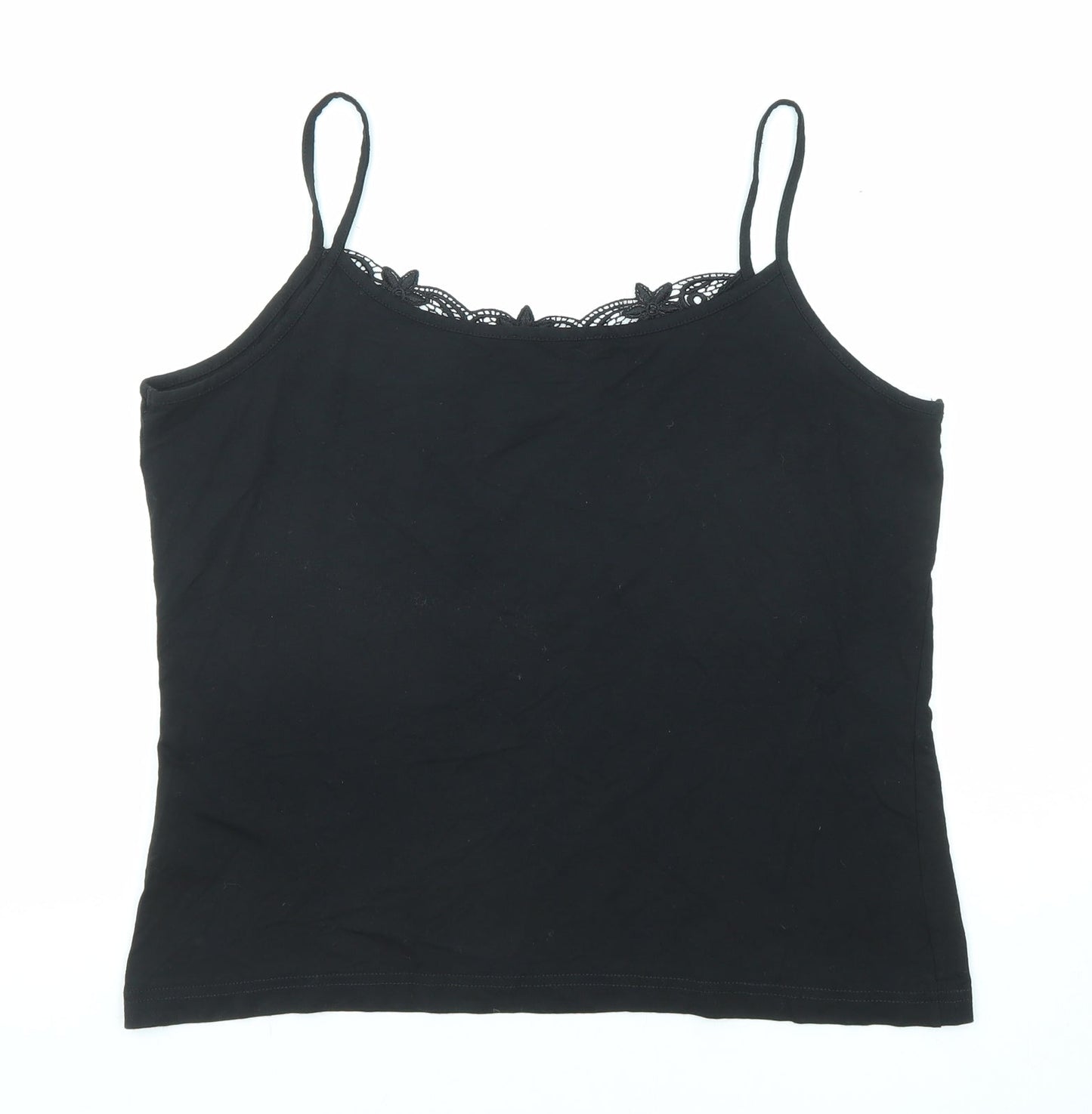 Womens UK Size L Signature Experience Black Basic Tank