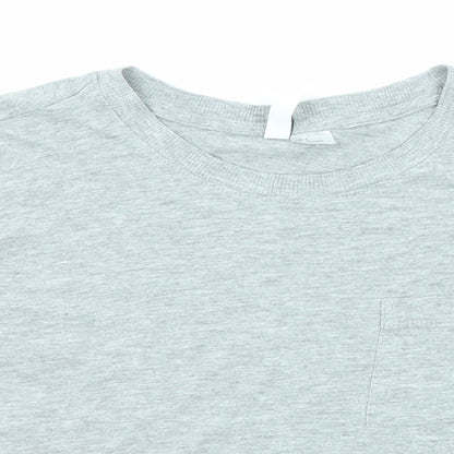 Divided by H&M Womens Grey Viscose Basic T-Shirt Size S Round Neck