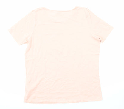 Avon Womens Pink Cotton Basic T-Shirt Size 12 Round Neck - Beauty Is An Attitude Size 12-14