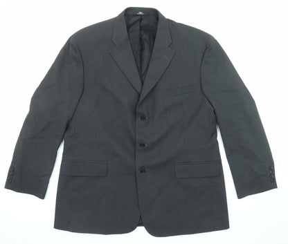 Haggar Mens Black Polyester Jacket Suit Jacket Size 46 Regular