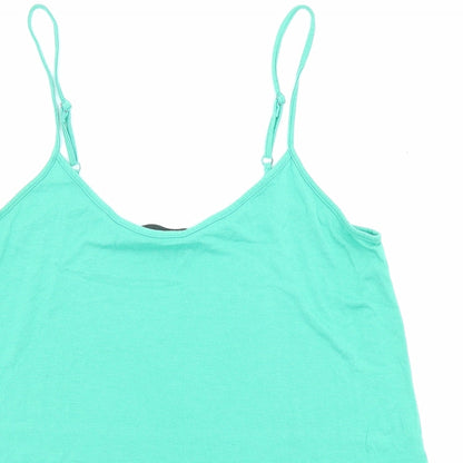 Womens UK Size 10 Dorothy Perkins Green Basic Tank