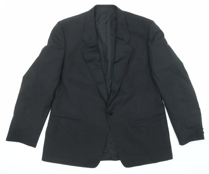 Hacker Mens Black Polyester Jacket Suit Jacket Size 48 Regular