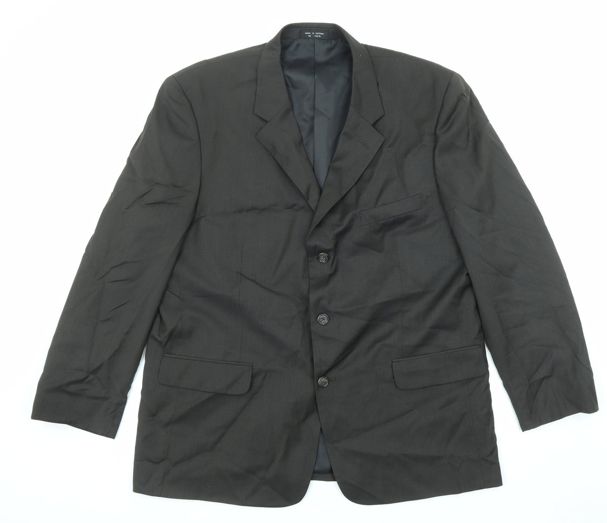 Cross & Winsor Mens Black Wool Jacket Suit Jacket Size 46 Regular
